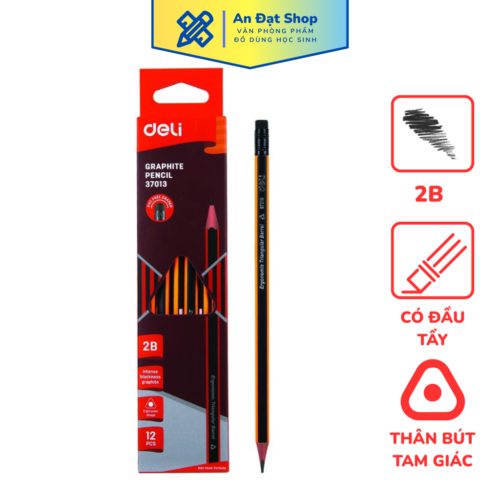 Bút Chì Thân Gỗ 2B Deli 37013