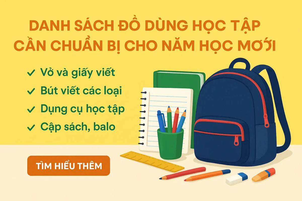 Chuẩn bị đồ dùng học tập cho năm học mới