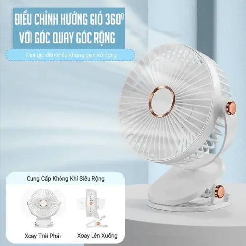 Quạt để bàn tích điện có kẹp