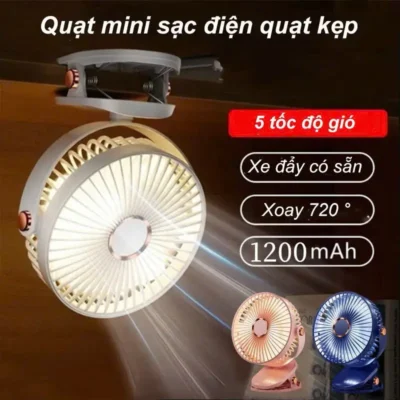 Quạt để bàn tích điện có kẹp