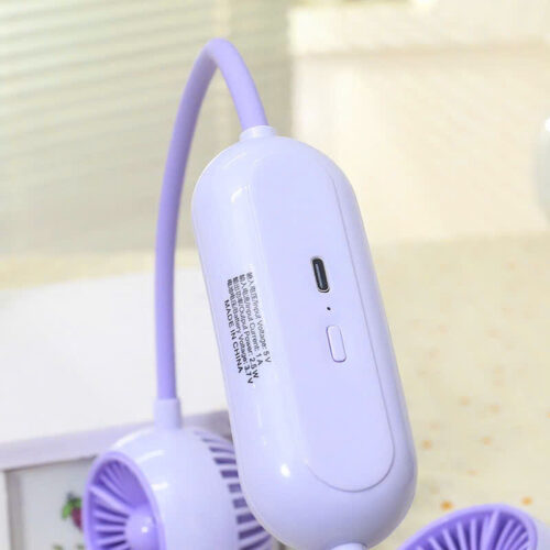 Quạt đeo cổ sạc tích điện trái tim