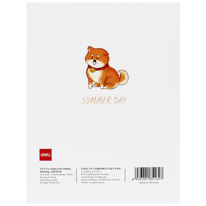 Tập Học Sinh Deli 96 Trang 5 Ô ly 80gsm A96-SUM