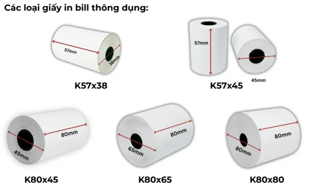 Các loại giấy in bill thông dụng