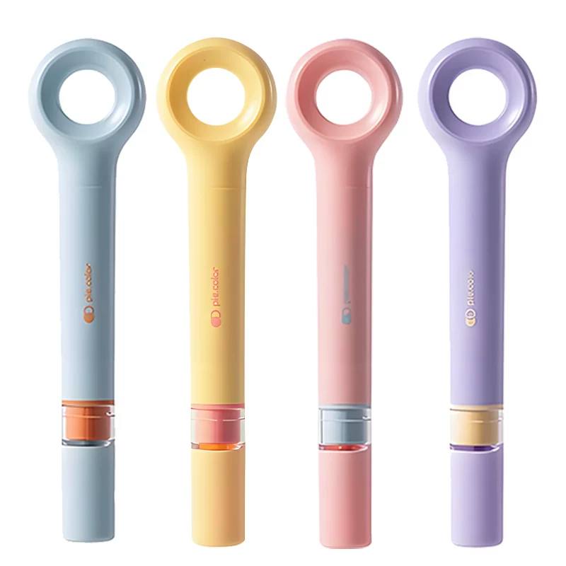 Bút Highlight Deli 4 Màu Pastel Kèm Kính Lúp