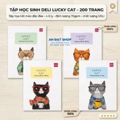 Tập HS Deli A200-LKC 200 Trang 4 Ô Ly 70gsm