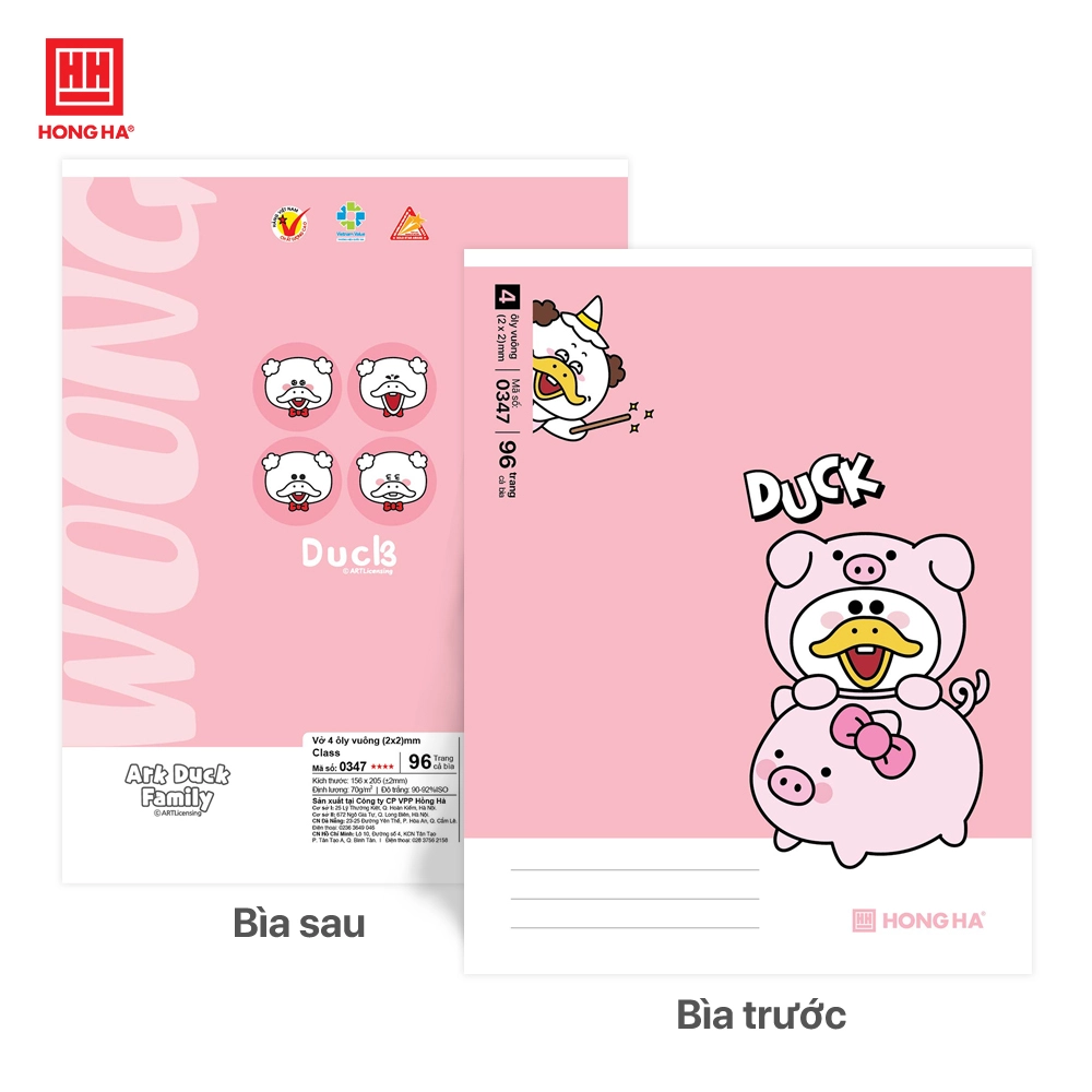Tập HS Hồng Hà Class ArkDuck 4 Ô Ly 96 Trang 70gsm