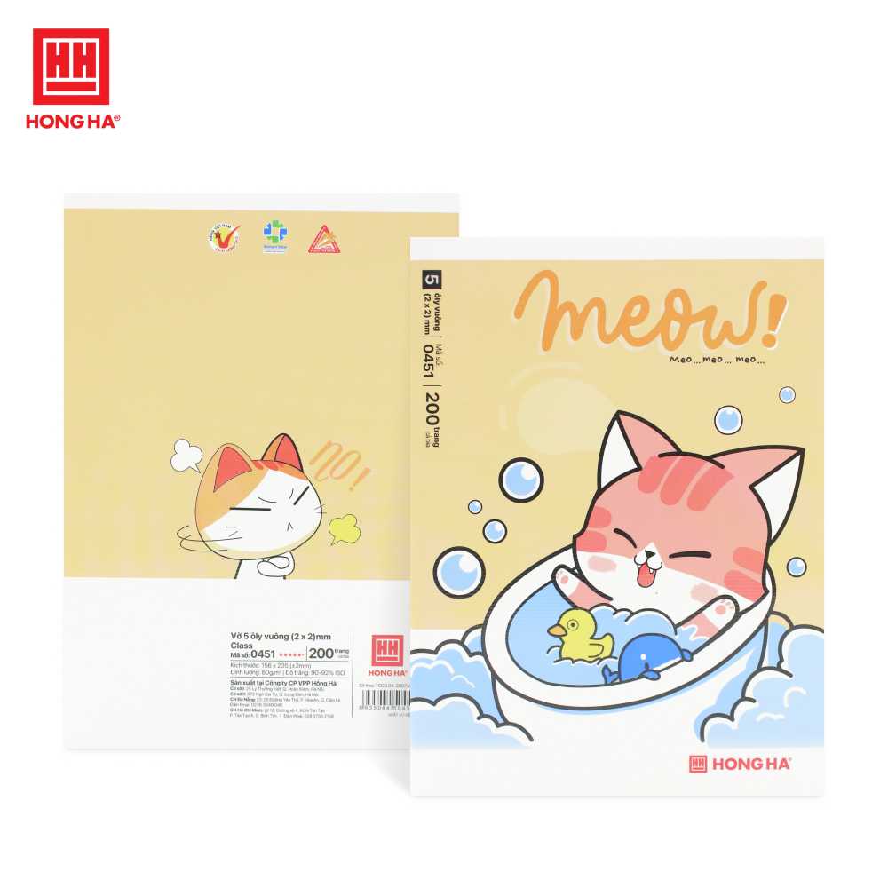 Tập HS Hồng Hà Class Meow 5 Ô Ly 200Tr 80gsm