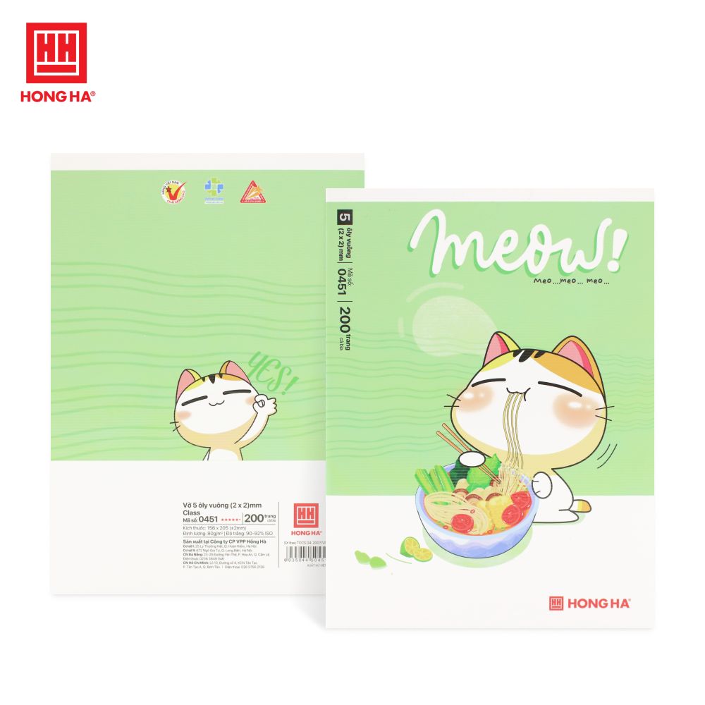 Tập HS Hồng Hà Class Meow 5 Ô Ly 200Tr 80gsm