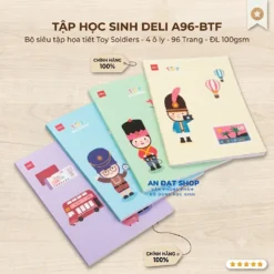 Tập Học Sinh Deli 96 Trang 4 Ô Ly 100gsm
